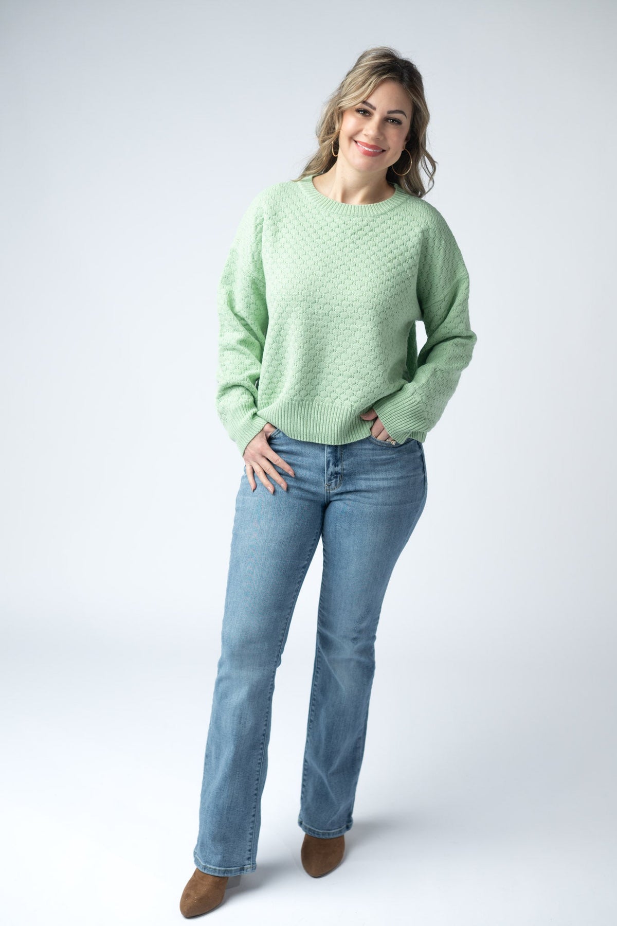 Gianna Pullover Sweater in Spring Sage Green