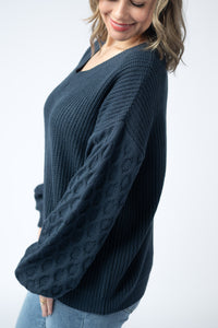 Talina Textured Sweater in Navy