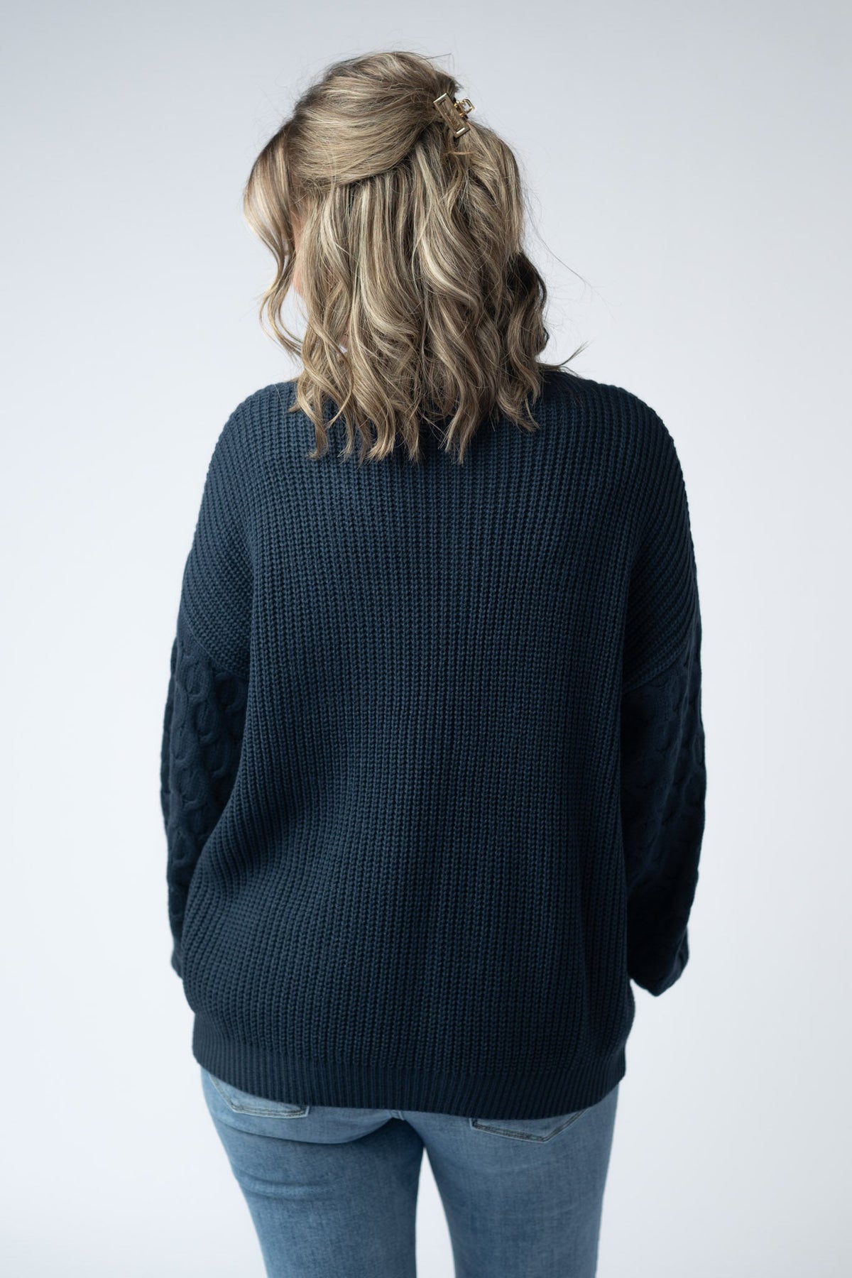 Talina Textured Sweater in Navy