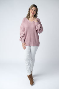 Talina Textured Sweater in Rose