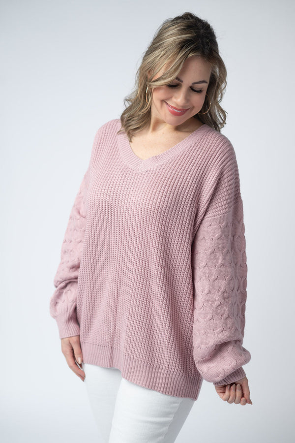 Talina Textured Sweater in Rose