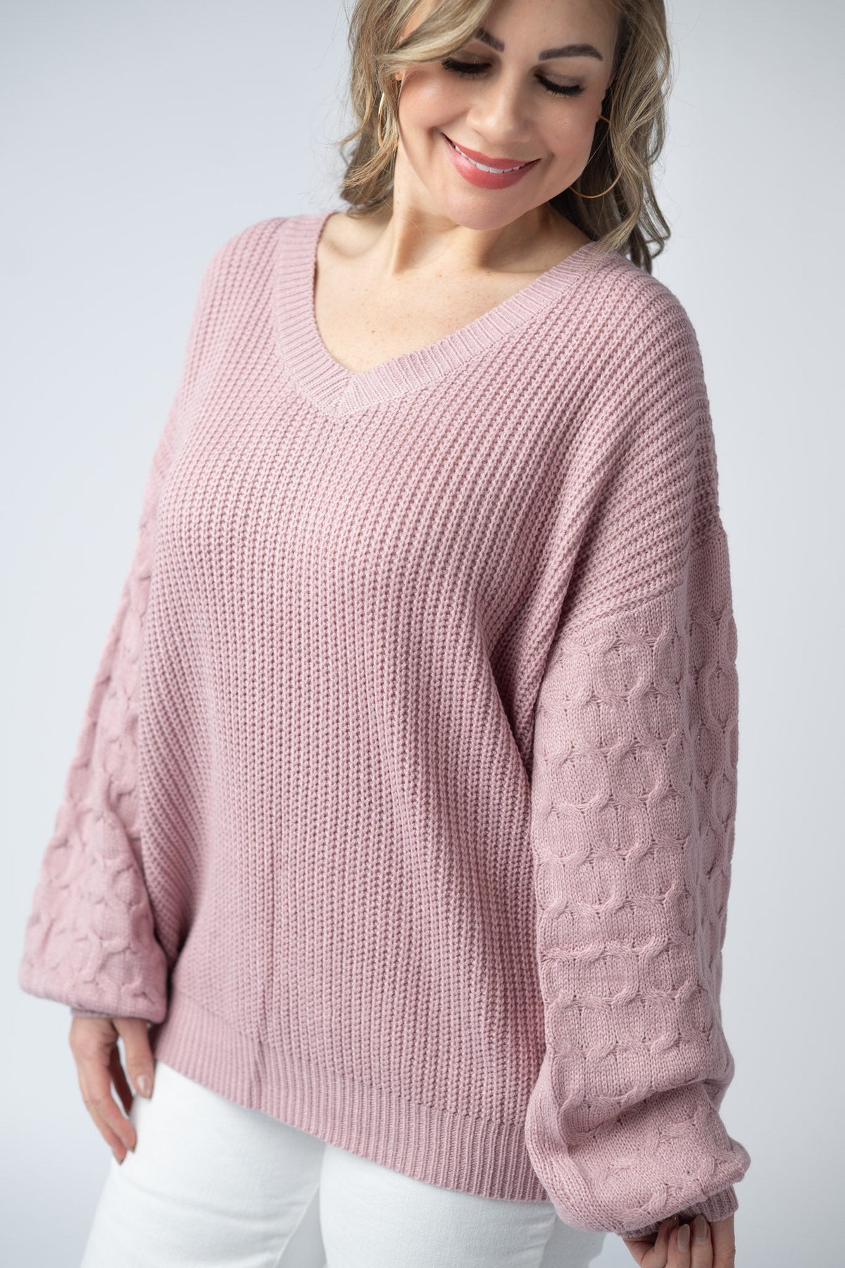 Talina Textured Sweater in Rose