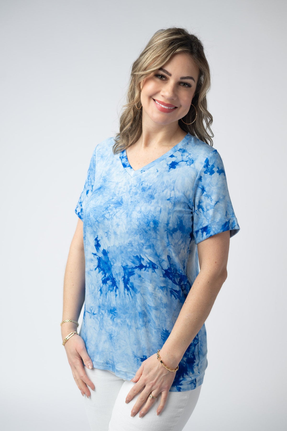Sophie Top in Blue Tie Dye