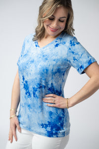 Sophie Top in Blue Tie Dye