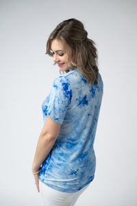 Sophie Top in Blue Tie Dye