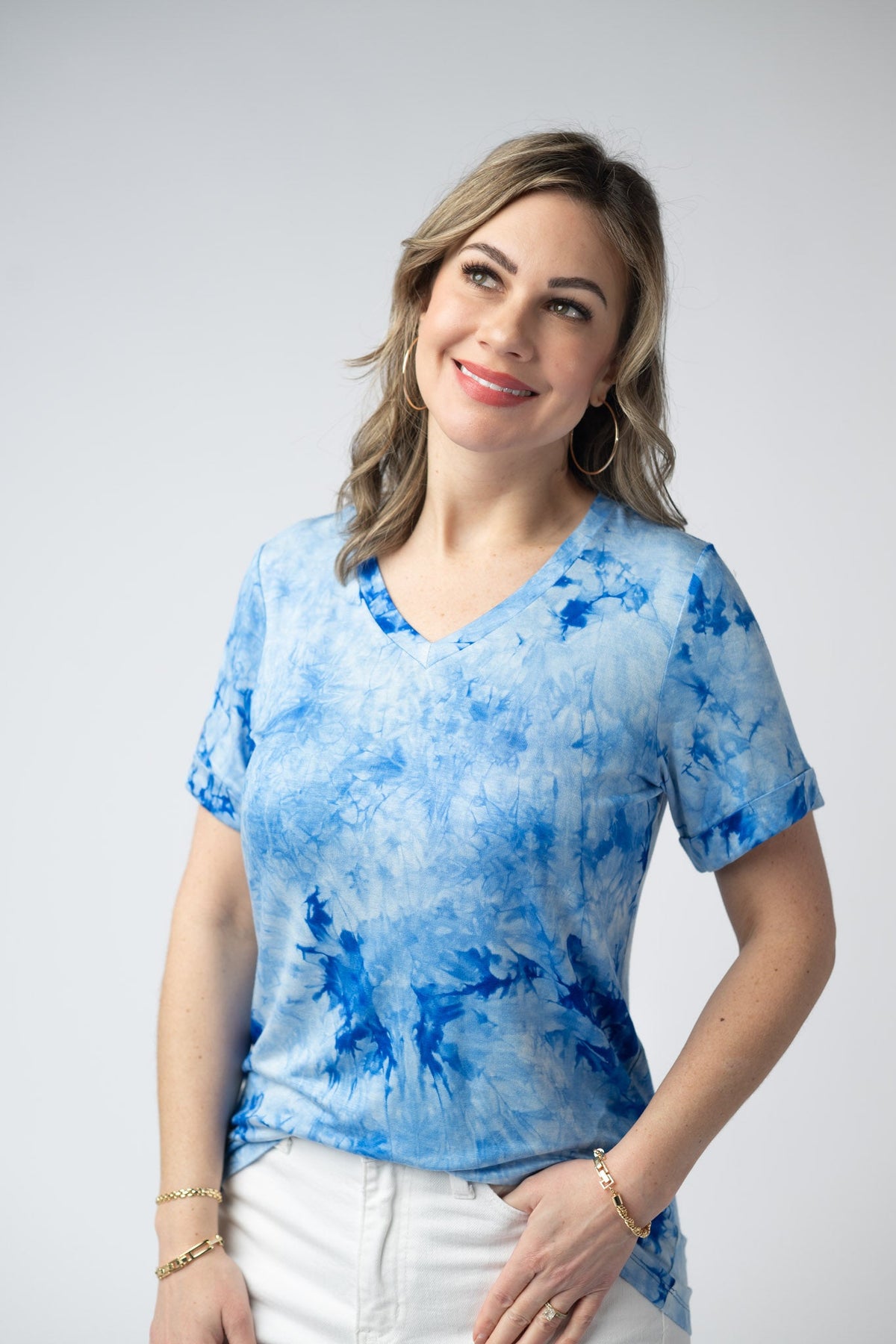 Sophie Top in Blue Tie Dye