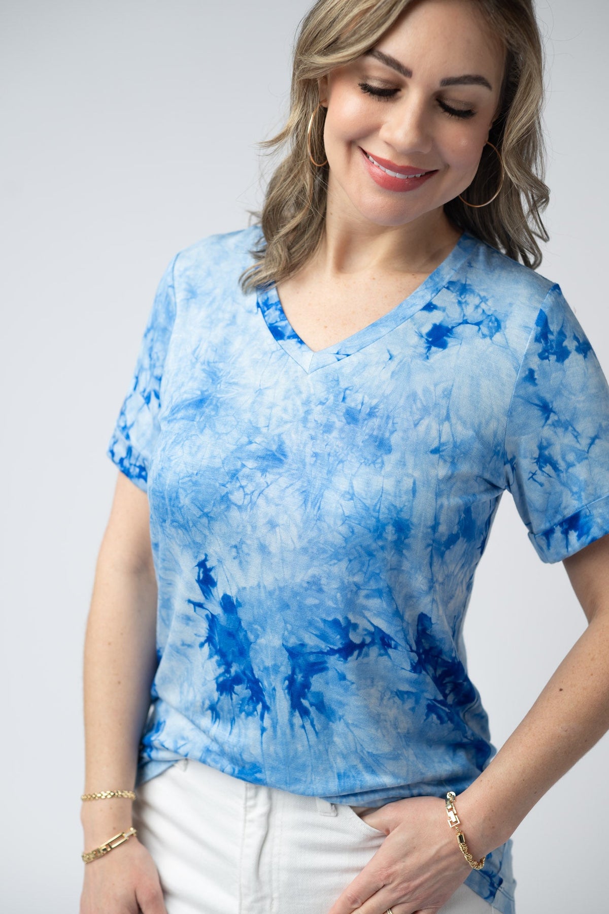 Sophie Top in Blue Tie Dye
