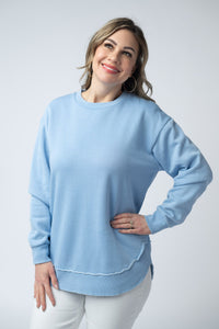 Vintage Wash Pullover in Dusty Blue