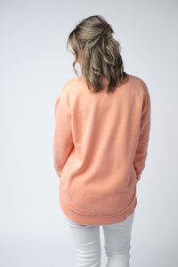 Vintage Wash Pullover in Spring Peach