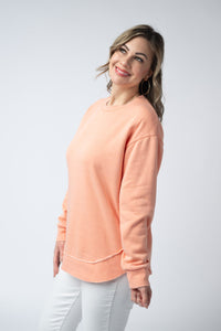 Vintage Wash Pullover in Spring Peach