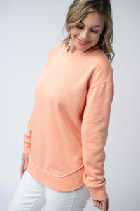 Vintage Wash Pullover in Spring Peach