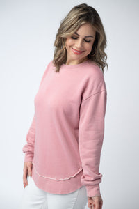 Vintage Wash Pullover in Dusty Pink