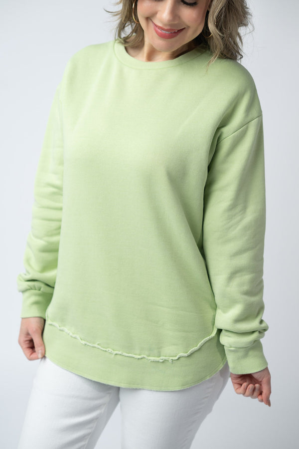 Vintage Wash Pullover in Spring Leaf