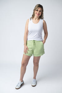 French Terry Stevie Shorts in Spring Leaf