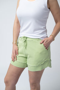 French Terry Stevie Shorts in Spring Leaf