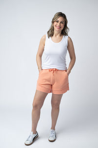 French Terry Stevie Shorts in Spring Peach