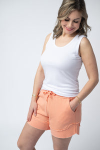 French Terry Stevie Shorts in Spring Peach