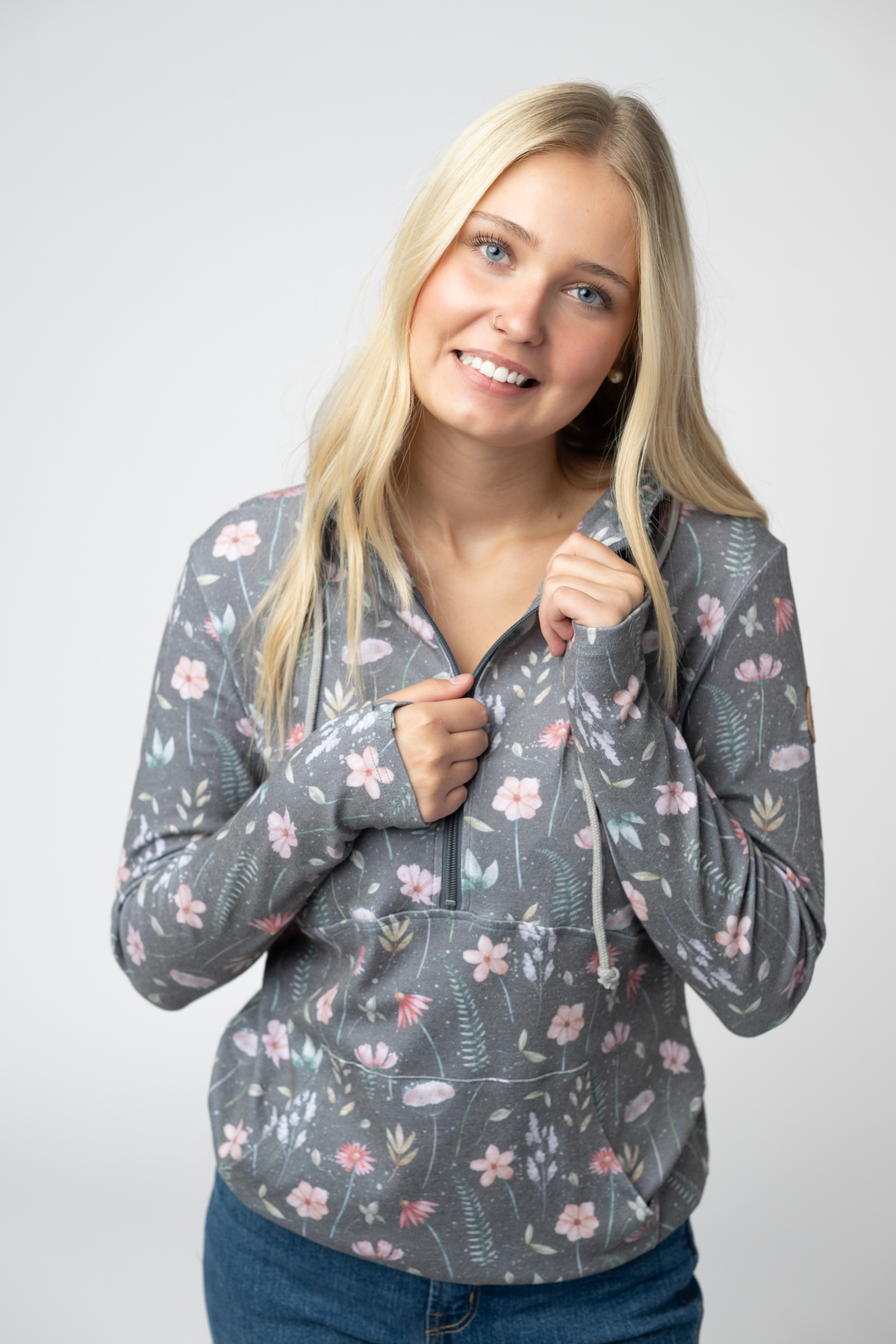 HalfZip Hoodie in Wildflower Meadow