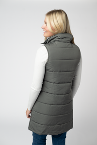 Harlow Long Vest in Grey