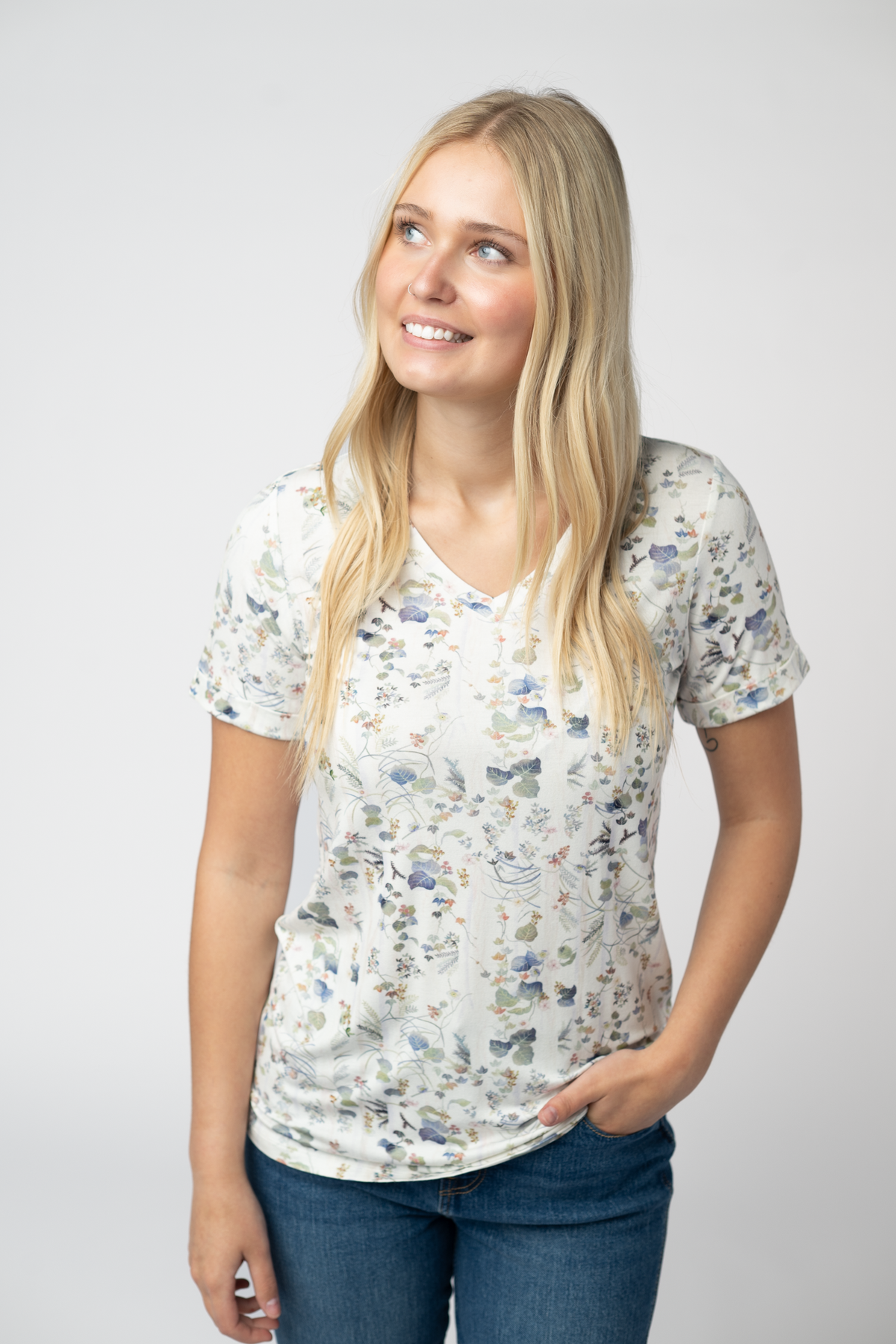 Sophie Top in Olive Meadow