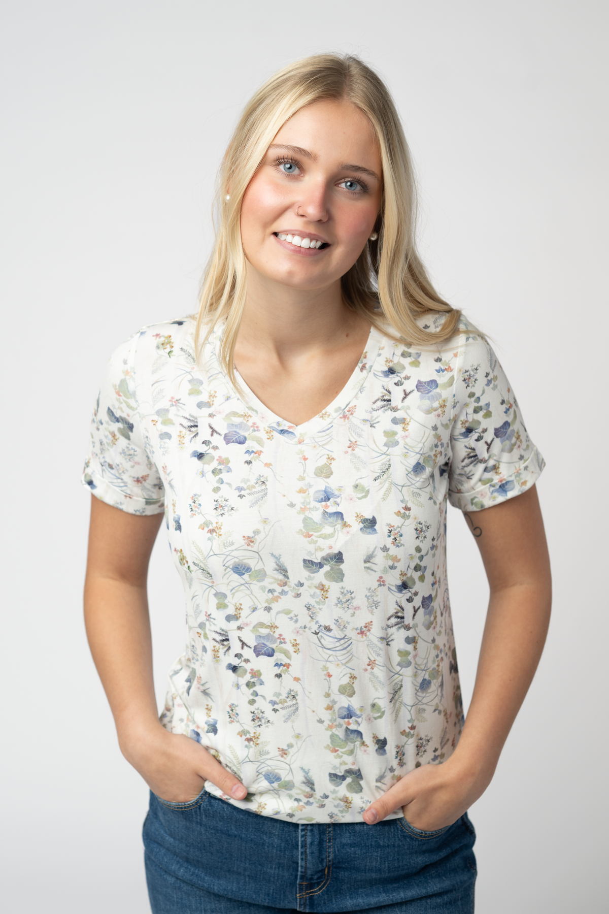 Sophie Top in Olive Meadow