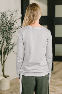 Down to the Basics Long Sleeve Top in Heathered Grey