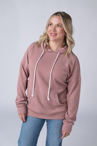 Kacey Ribbed Hoodie in Rose