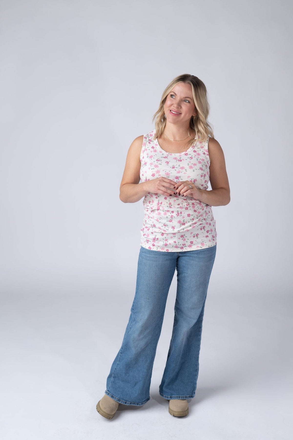 Ava Tank in Pretty in Pink Floral