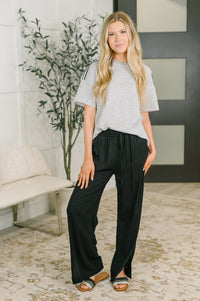 Essential Feeling Straight Leg Lounge Pants in Light in Black