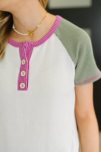Everyday Envy Cable Ribbed Knit in Light Olive
