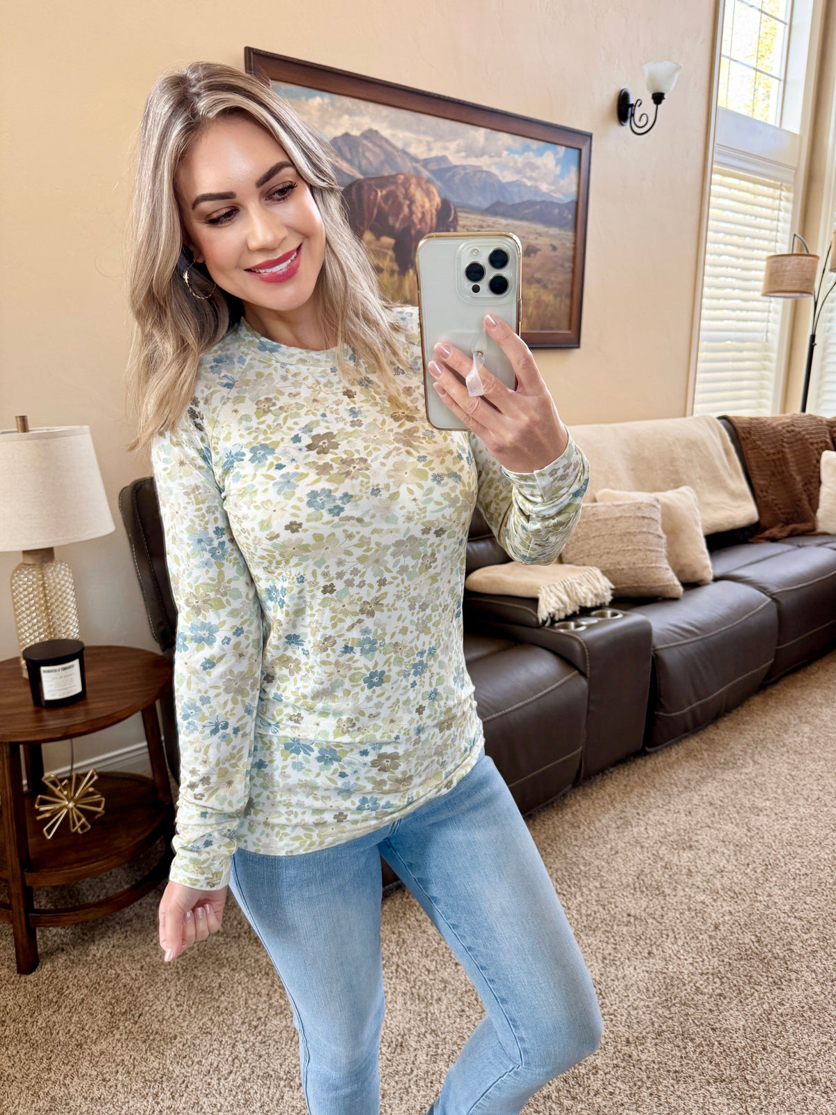 Blair Long Sleeve Top in Spring Meadows