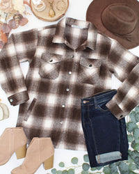 Norah Shacket in Brown Plaid