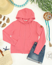 Fullzip Hoodie in Sunkissed Coral
