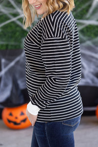 Lola Striped Thermal Top in Black