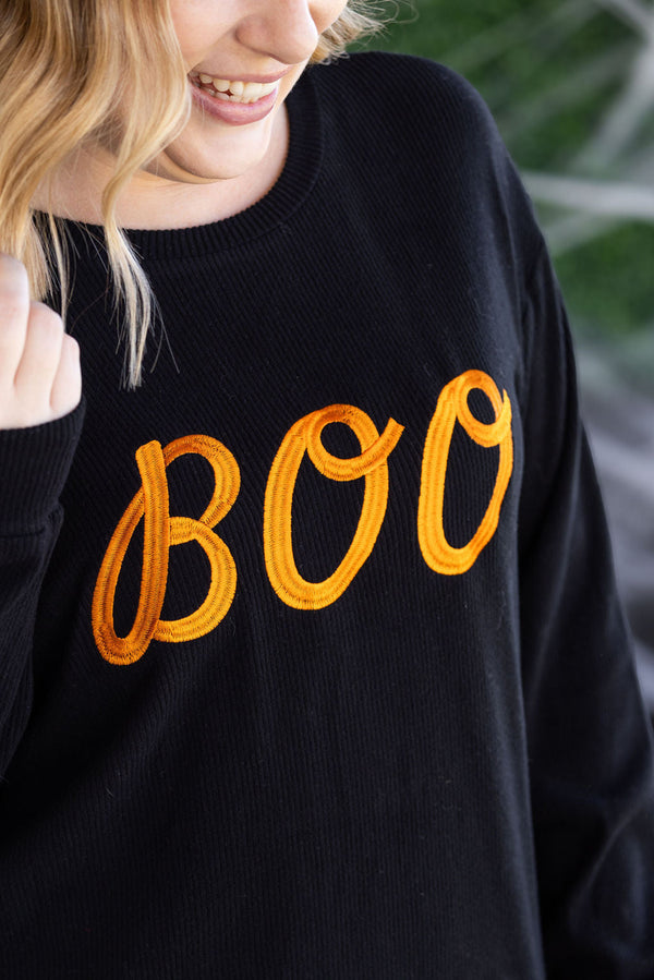 Corrine Embroidered Pullover Top in BOO