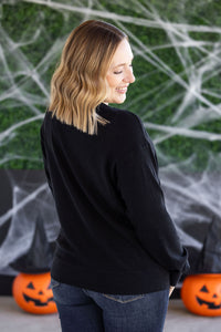 Corrine Embroidered Pullover Top in BOO
