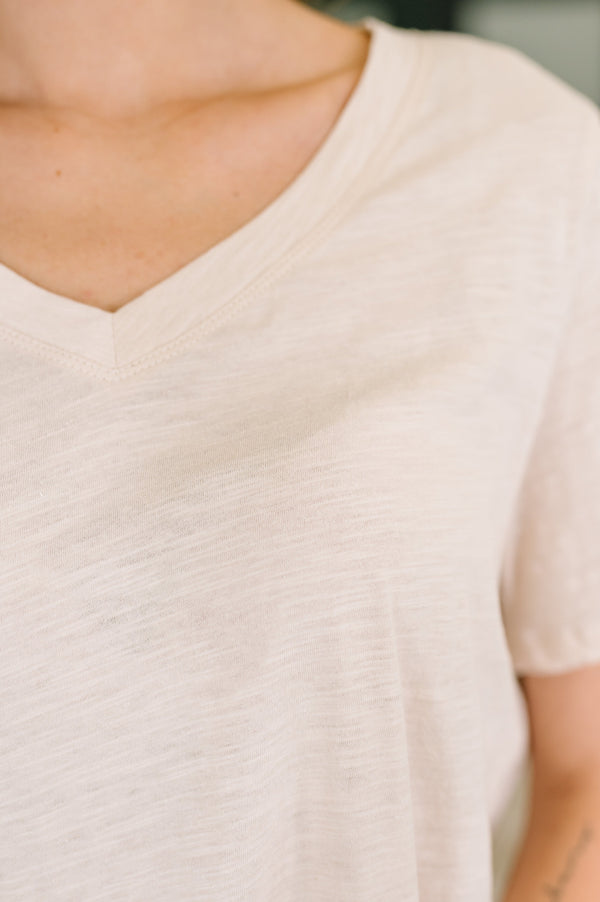 I Don't Have to Choose V-Neck Tee in Oatmeal