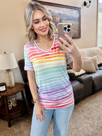 Sophie Top in Rainbow Stripes