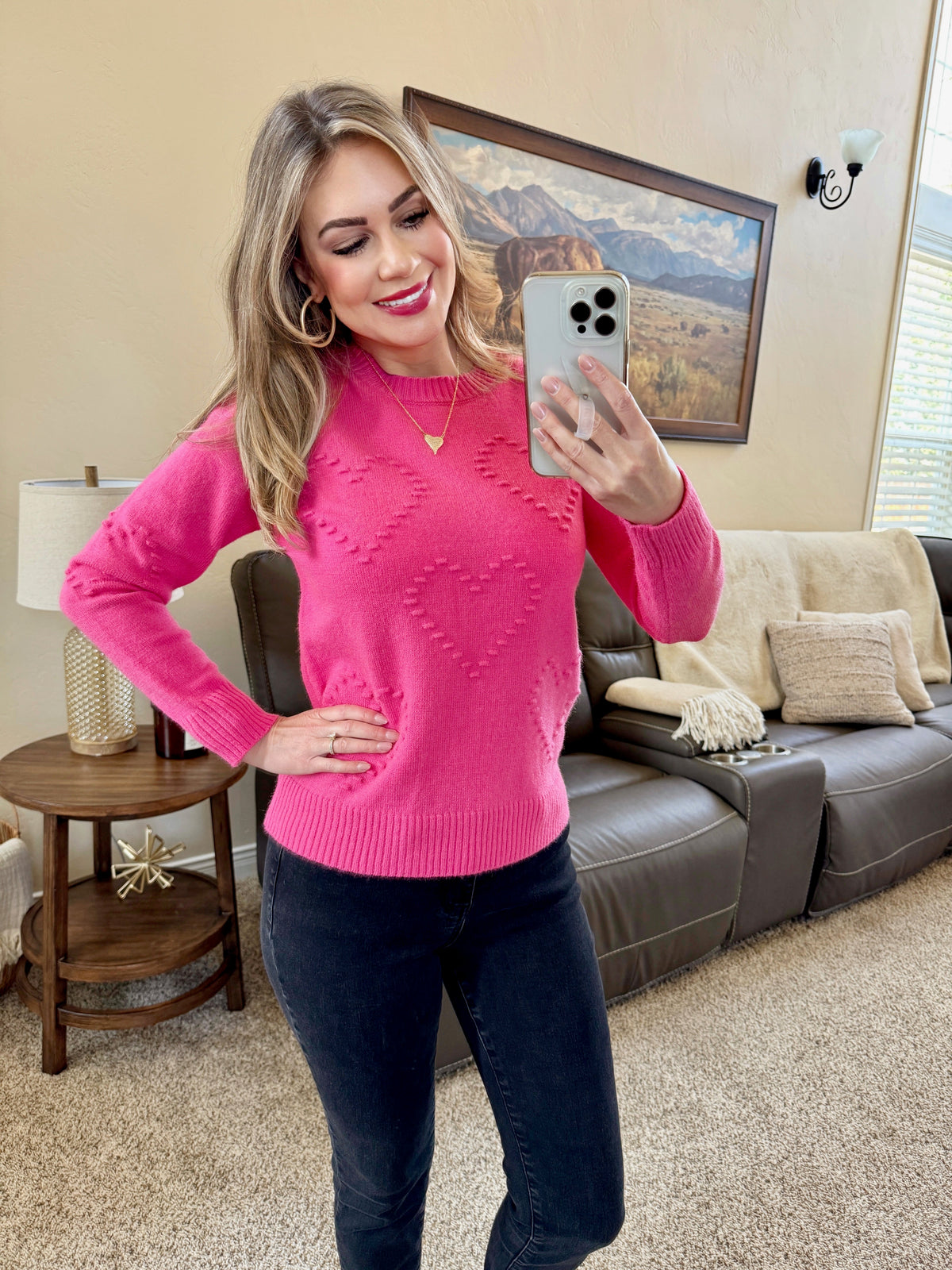 Be Mine Sweater in Hot Pink