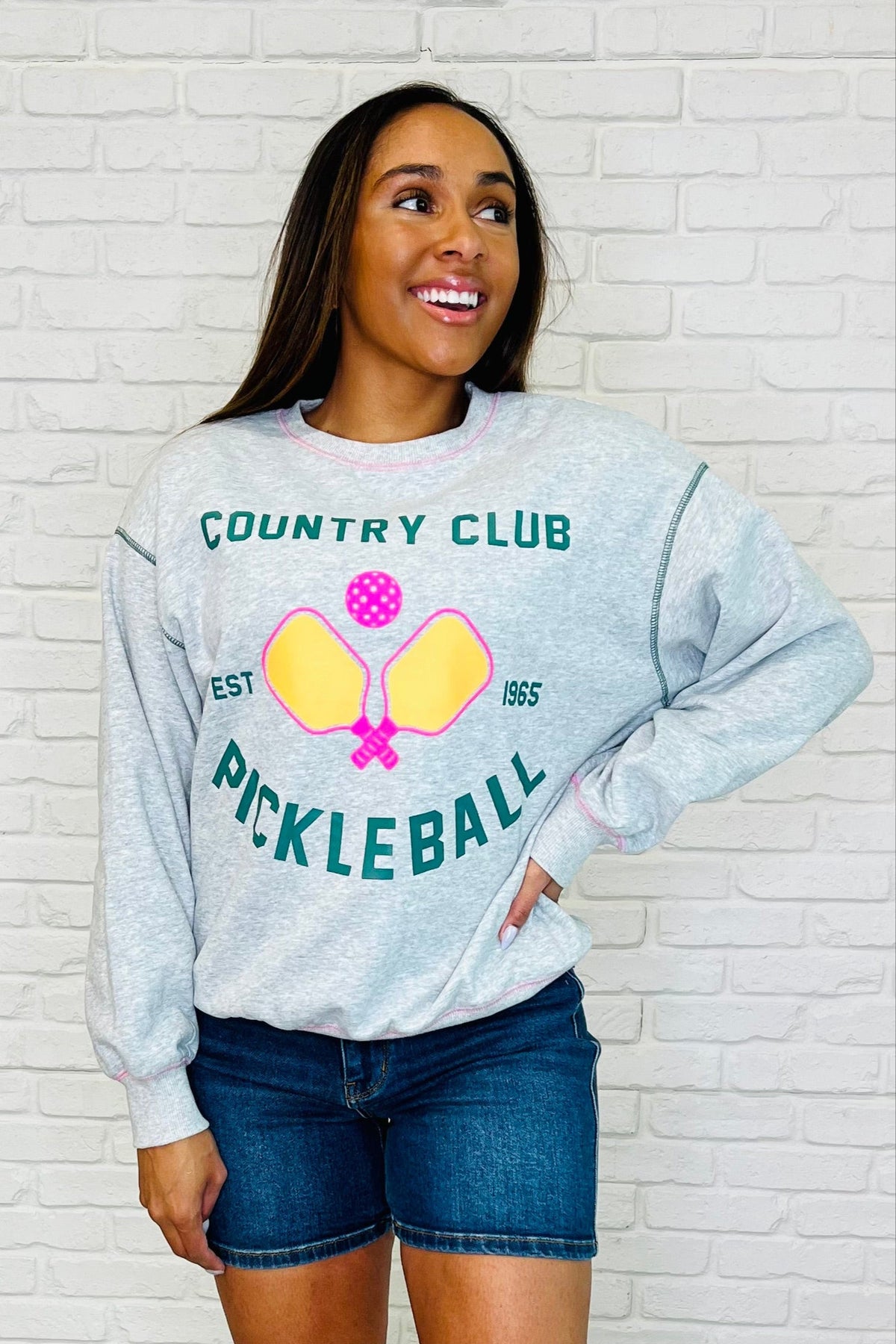 Country Club Pickle Ball Graphic Sweatshirt