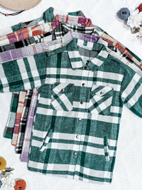 Norah Plaid Shacket in Ivory and Black