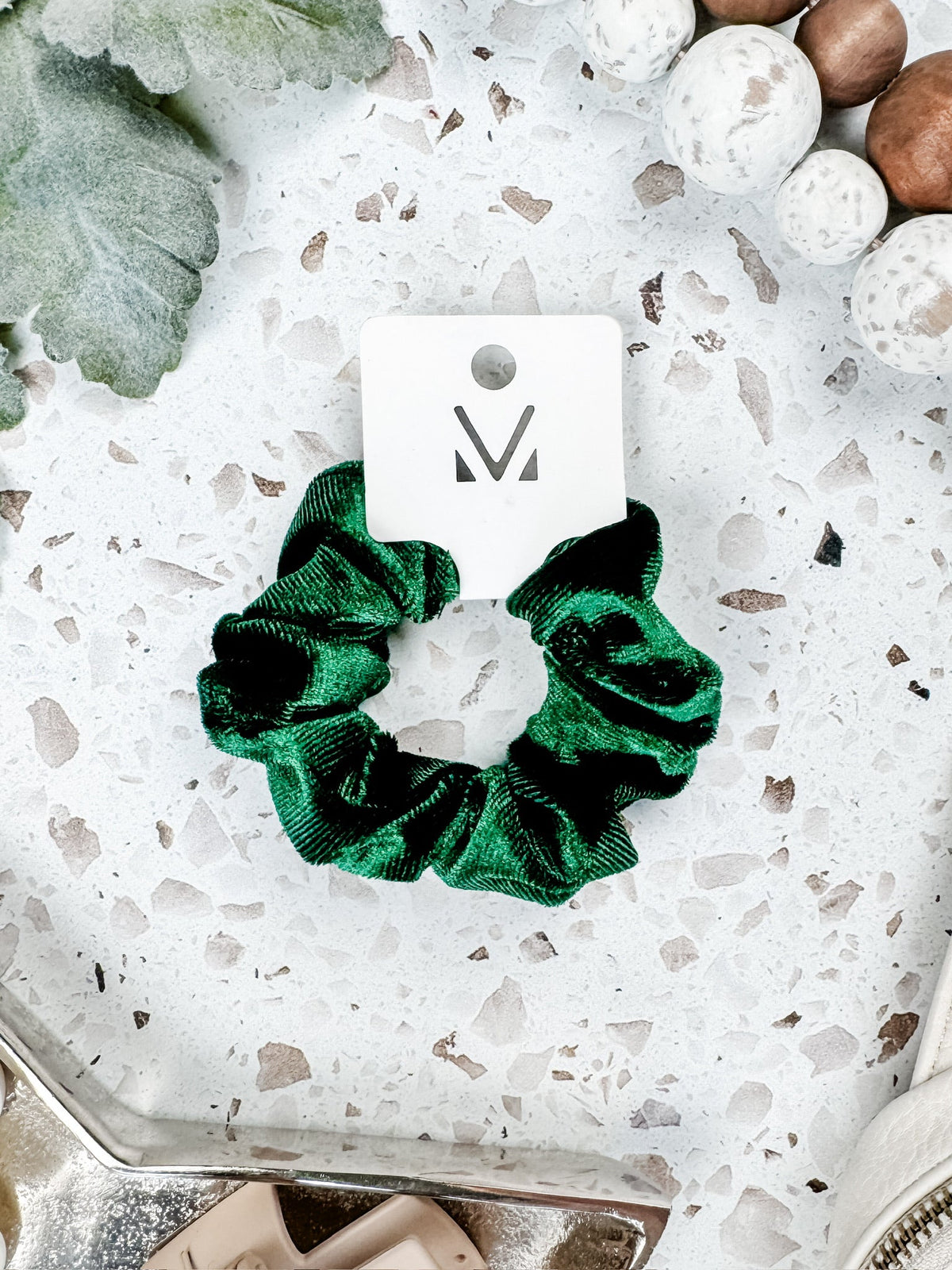 Velvet Scrunchie in Green
