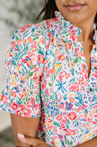 It's Been a Day Split Neck Blouse