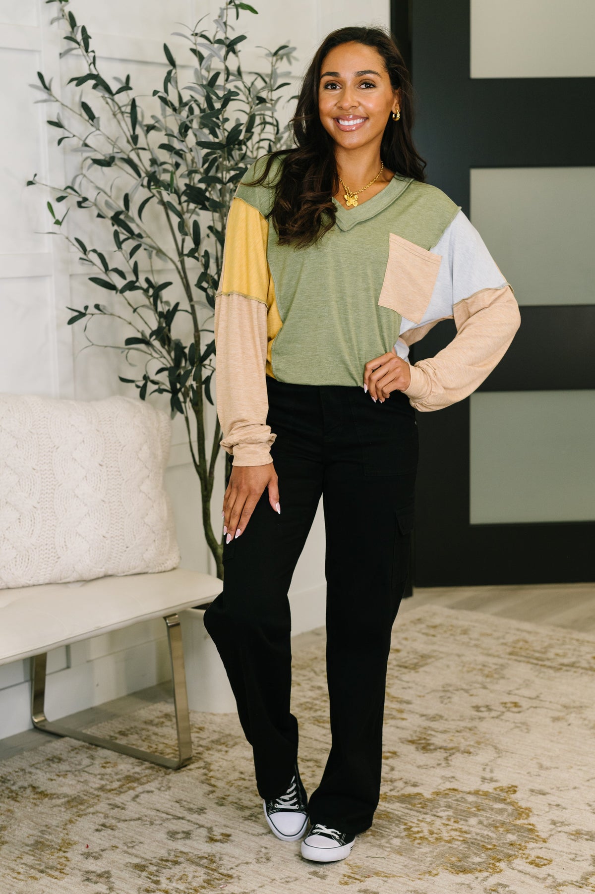 Jungle Trails Colorblock Top