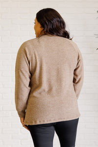 Keeping it Real Brushed Melange Hacci Long Sleeve Tee in Mocha