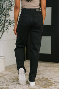 Judy Blue High Waist Cargo Wide in Black
