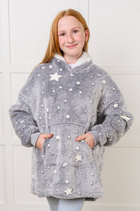 Kids Oversized Hoodie Blanket in Glow in the Dark Stars