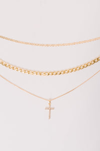 Layered Faith Necklace in Gold