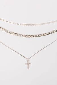 Layered Faith Necklace in Silver