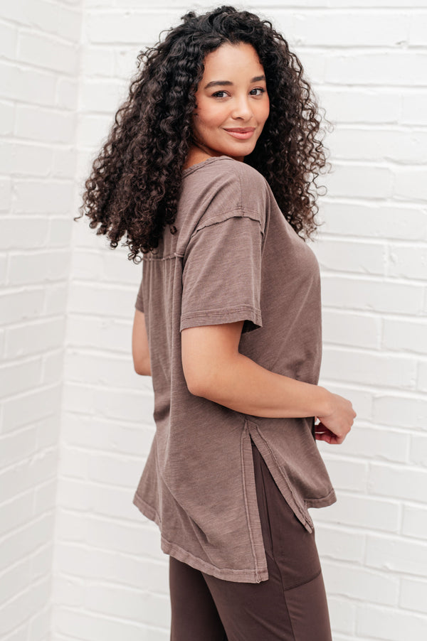 Let Me Live Relaxed Tee in Brown